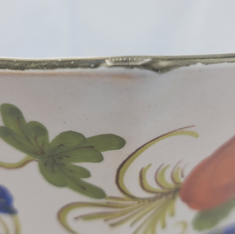 Taste Setter Sigma Italy Hand Painted Floral Octagon Bowl 5" Ceramic Vintage - Picture 10 of 16